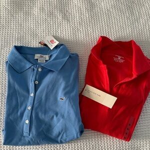 Jones New York Blue and Red Polo Tops